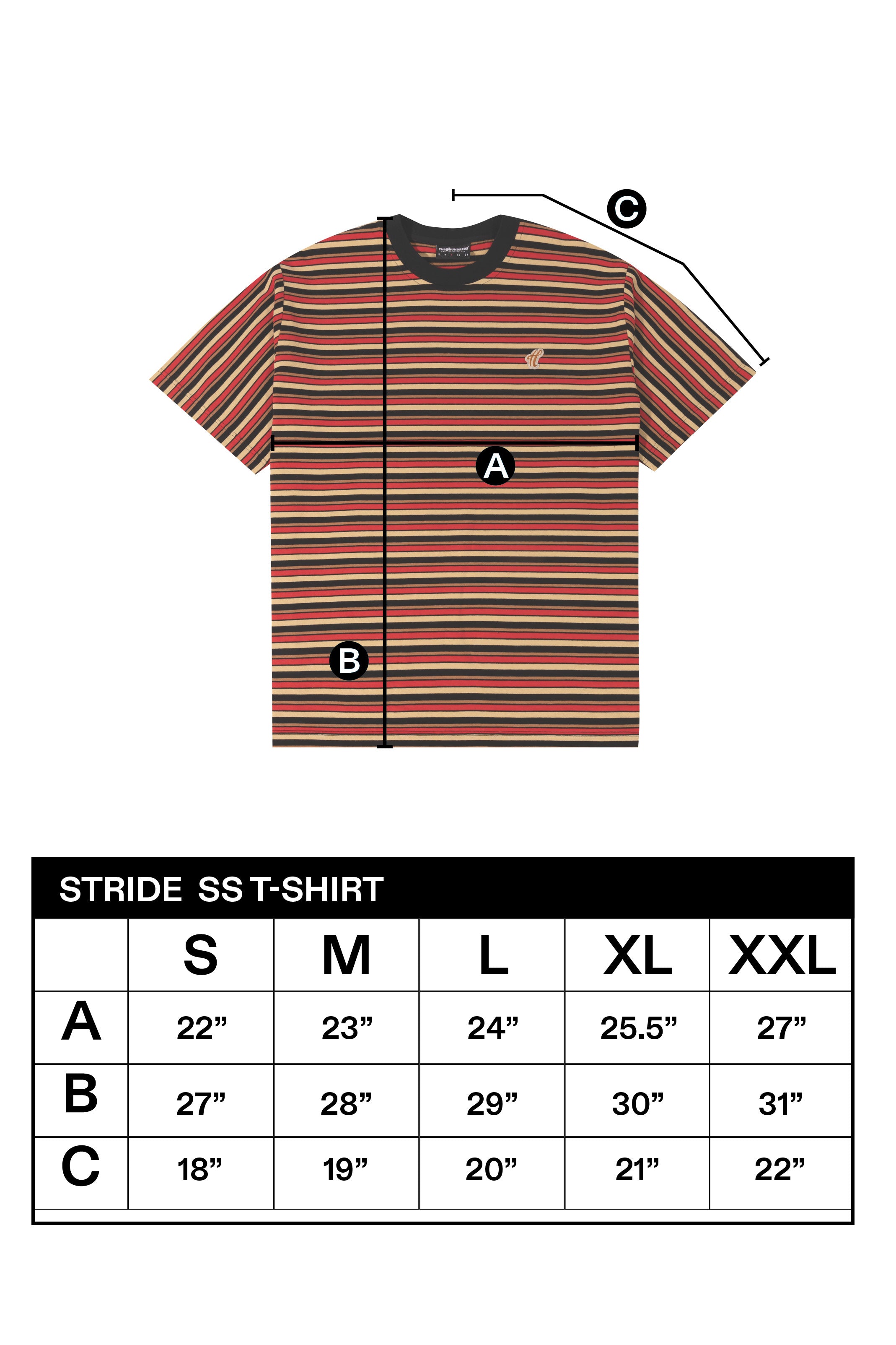 The Hundreds Graphic Tees Stride SS T-Shirt Rot Blau Gestreift