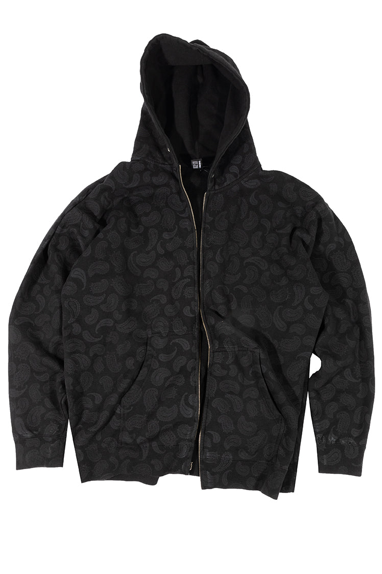 The Hundreds Paisley Zip-Up Sweatjacke Schwarz XL Vintage