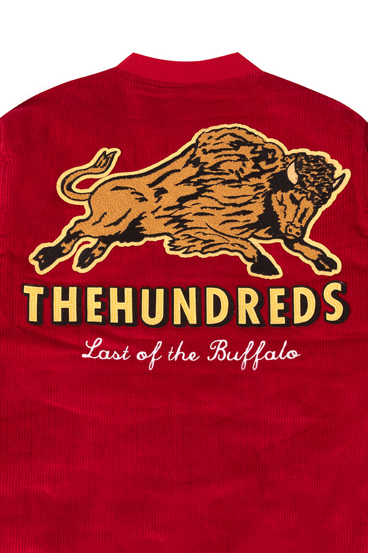 The Hundreds Buffalo Bomberjacke Rot Cord Stickerei