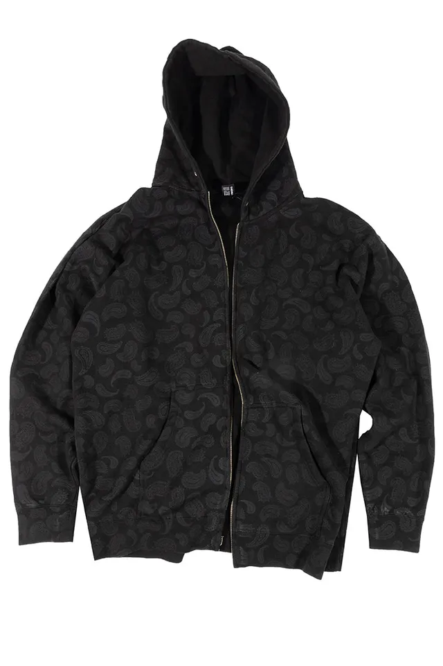 The Hundreds Paisley Zip-Up Sweatjacke Schwarz XL Vintage