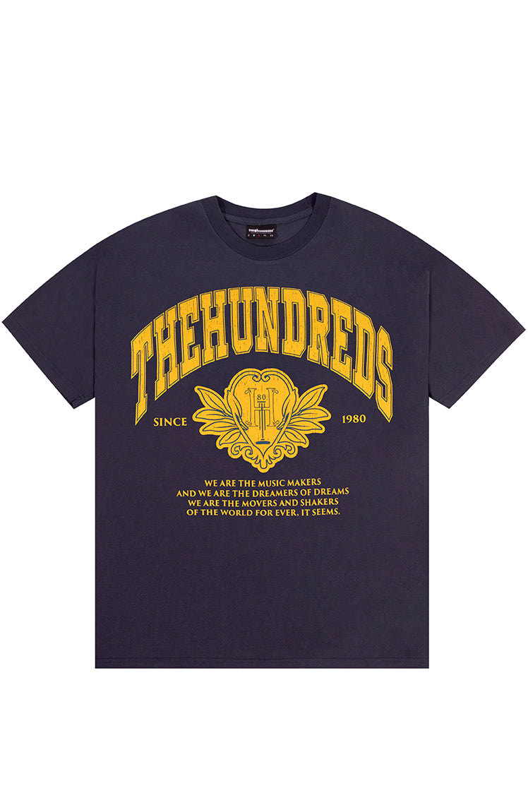 The Hundreds Alumnus T-Shirt Navy Oversized Baumwolle