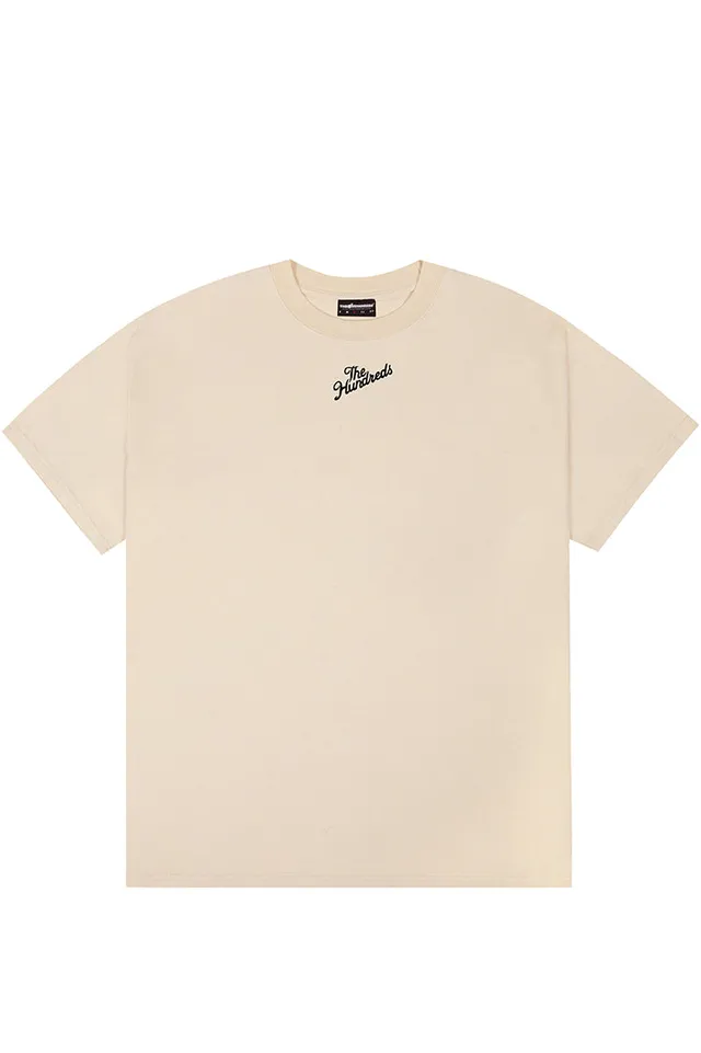The Hundreds Graphic Tees Slant Collar T-Shirt Off White Baumwolle