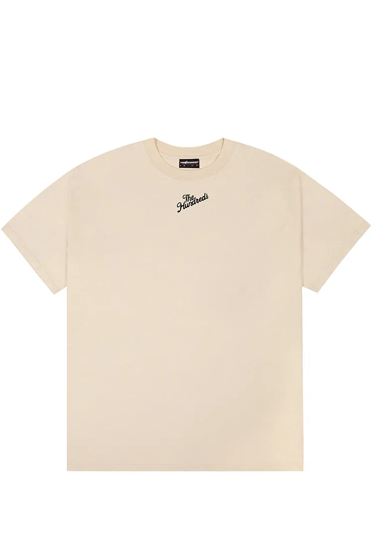 The Hundreds Graphic Tees Slant Collar T-Shirt Off White Baumwolle