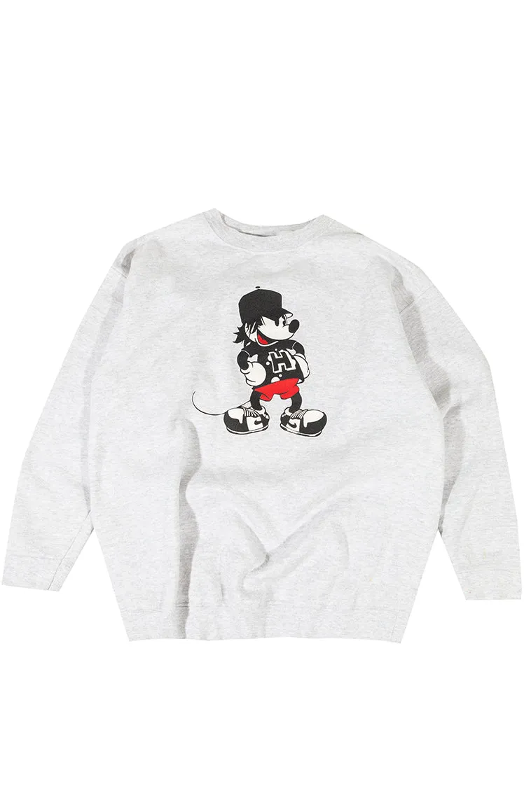 The Hundreds Mousey Crewneck Sweatshirt Ash Heather L Vintage