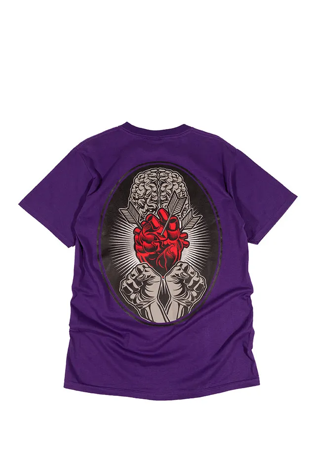 The Hundreds Brains Heart Fists T-Shirt Lila M Slogan