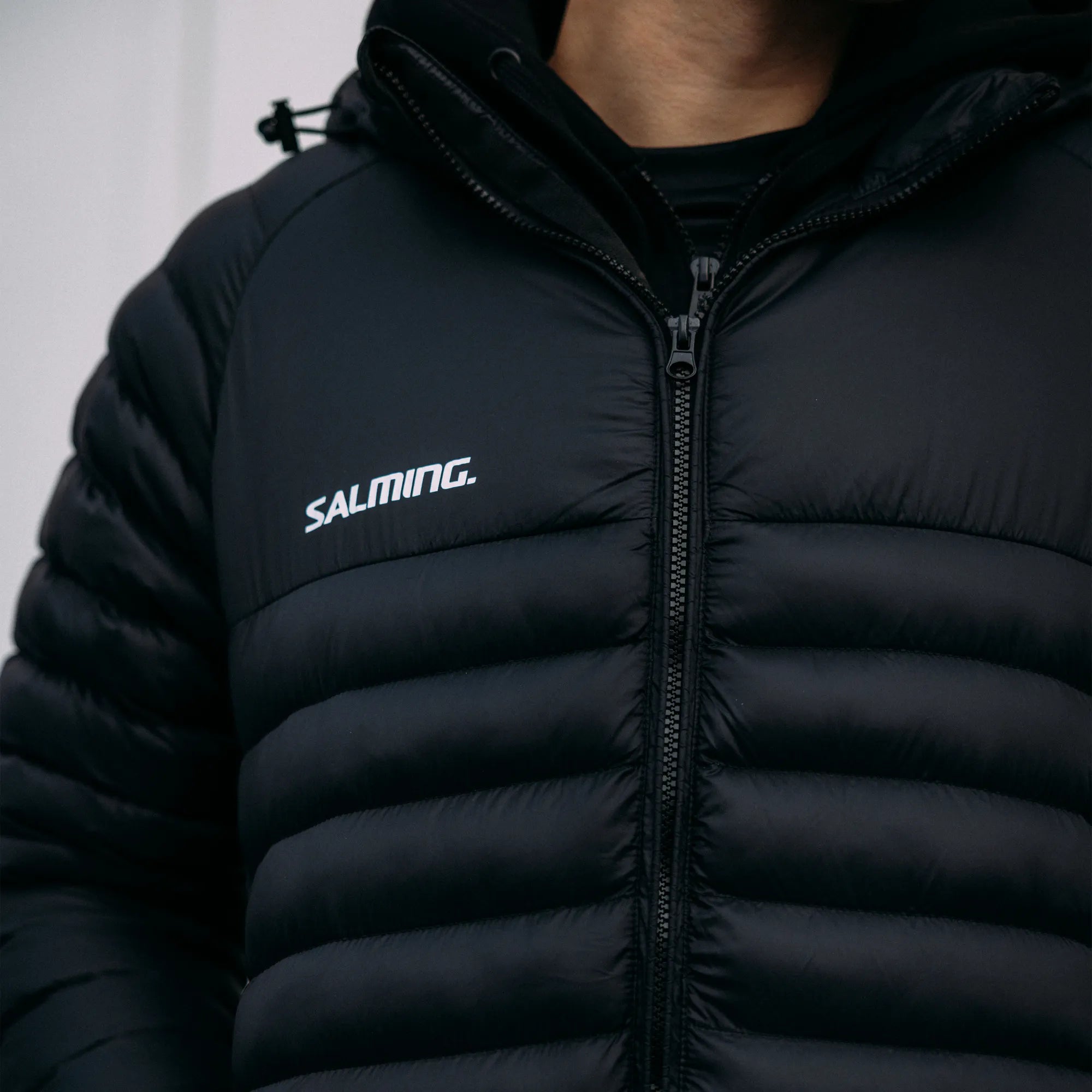 Salming Core Jacket Steppjacke Schwarz Kapuze