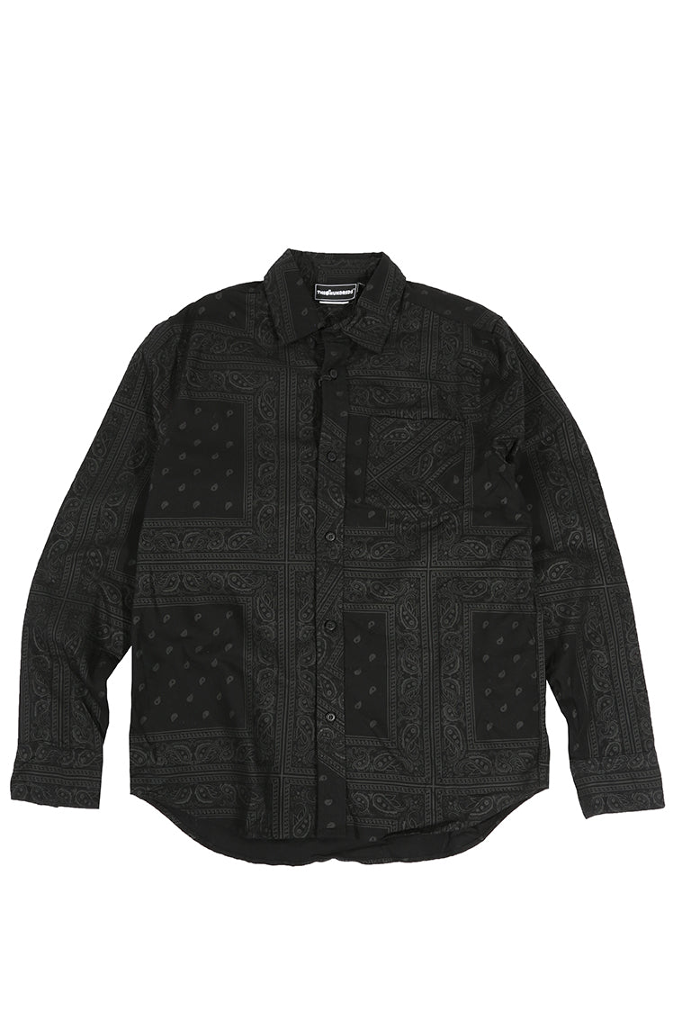 The Hundreds Shirts Paisley LS Button-Up Hemd schwarz L