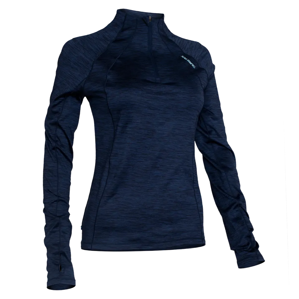 Salming Norrviken Halfzip Laufshirt Damen M schwarz