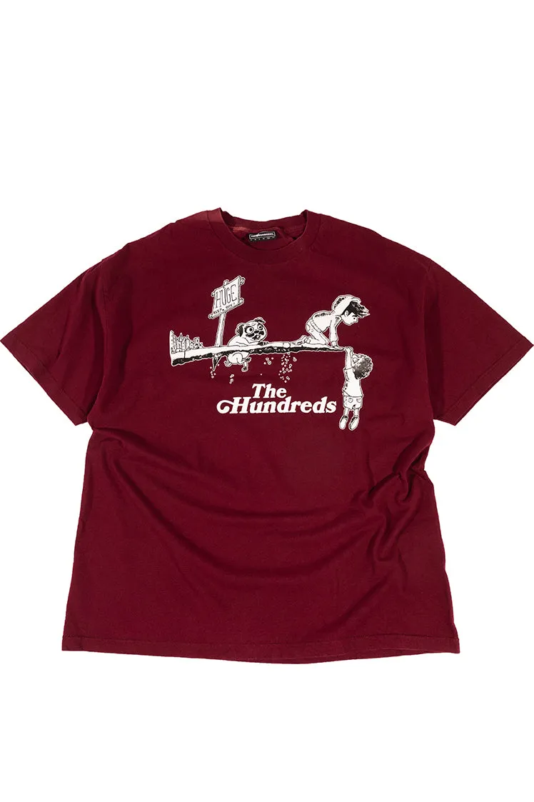 The Hundreds Sidewalk T-Shirt Burgunder XXL Vintage