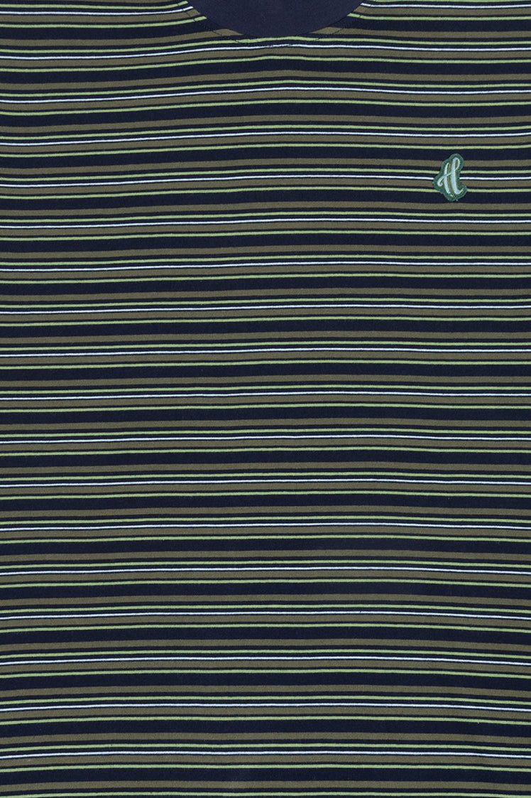 The Hundreds Blades Striped T-Shirt Herren Navy L Baumwolle