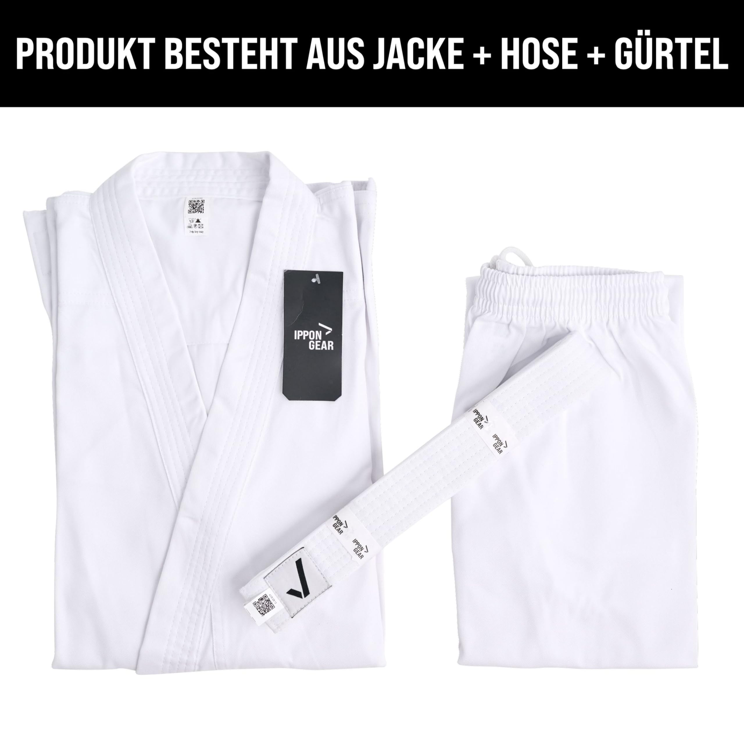 Ippon Gear Club 2 Karateanzug 140 weiss mit Gürtel