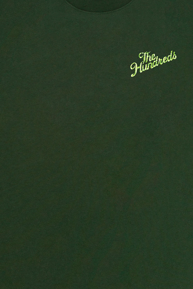 The Hundreds Graphic Tees Snake Slant T-Shirt Grün Baumwolle