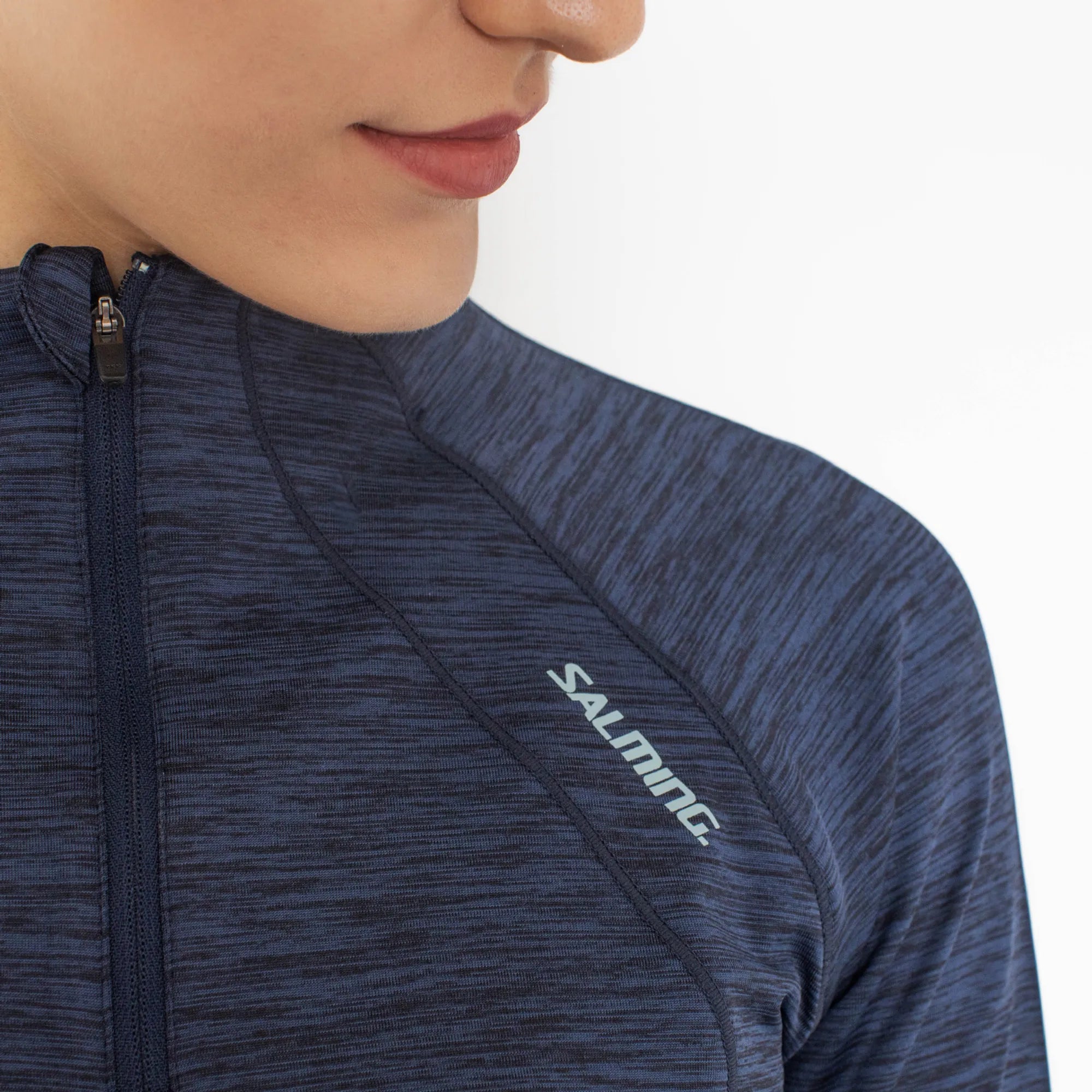Salming Norrviken Halfzip Laufshirt Damen M schwarz