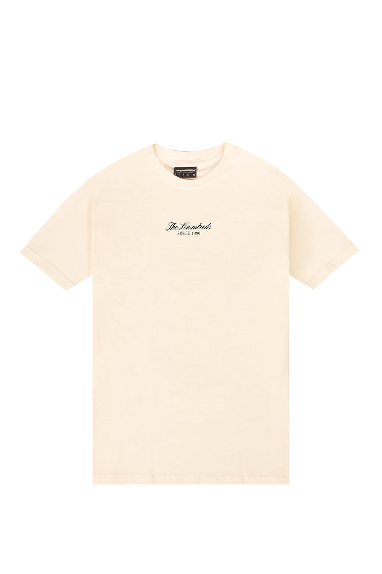 The Hundreds Graphic Tees Rich Logo T-Shirt Off White Brustprint