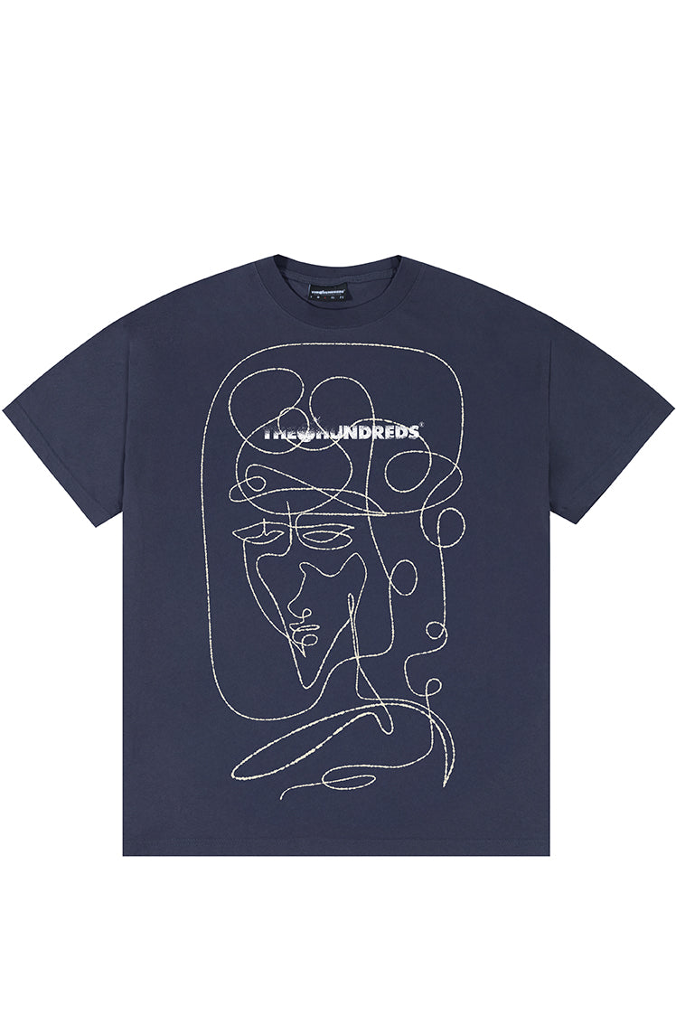 The Hundreds Live in Chaos T-Shirt Navy Baumwolle