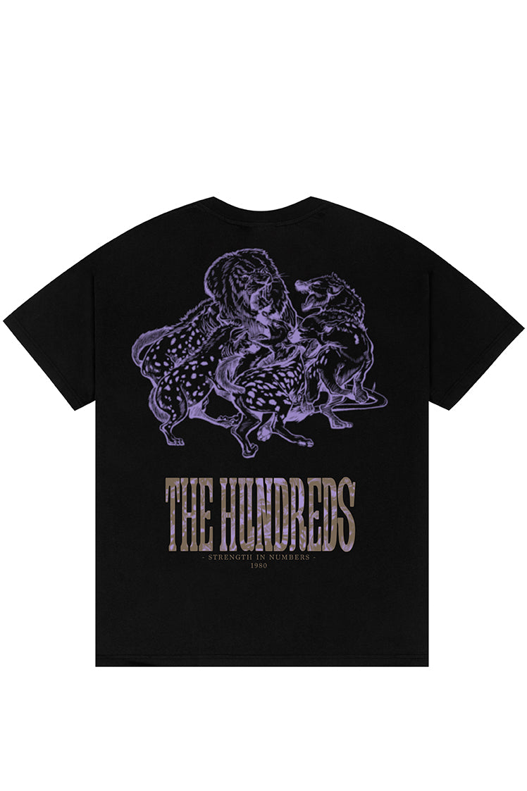 The Hundreds Attack Tall Serif T-Shirt Creme Print Baumwolle