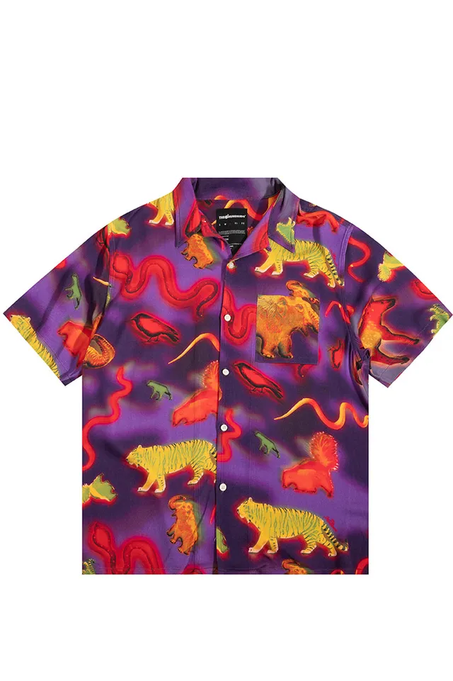 The Hundreds Shirts Wilds Woven Shirt Lila-Blau Rayon