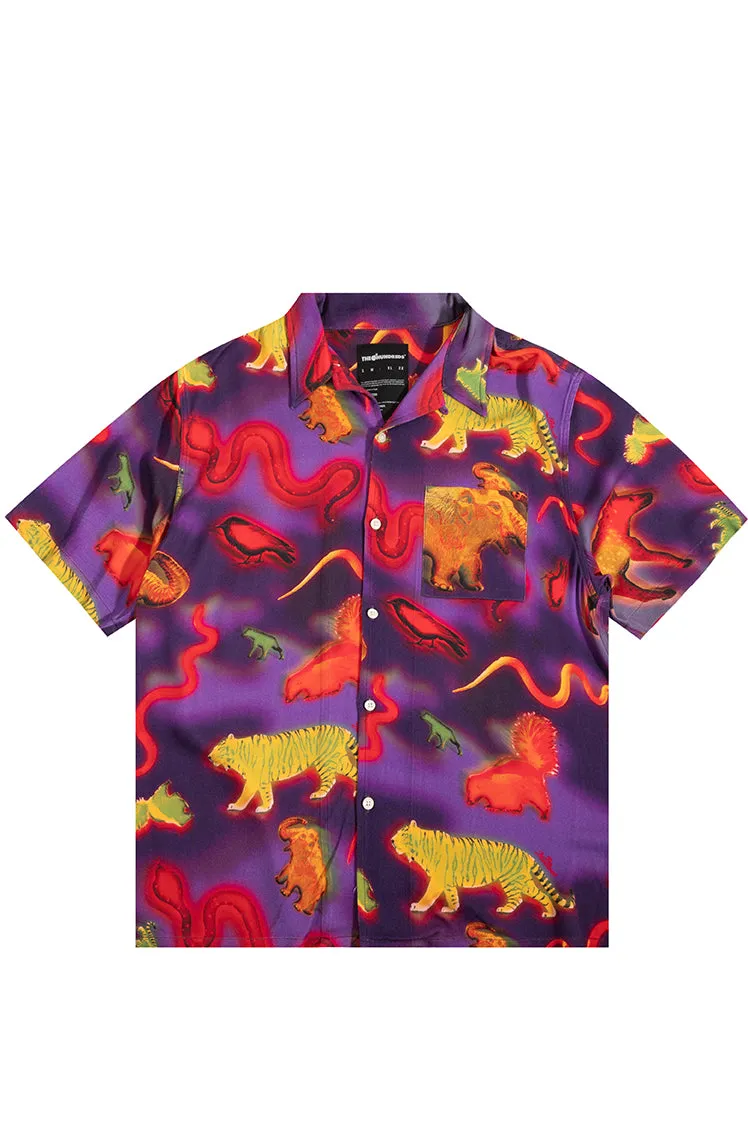 The Hundreds Shirts Wilds Woven Shirt Lila-Blau Rayon