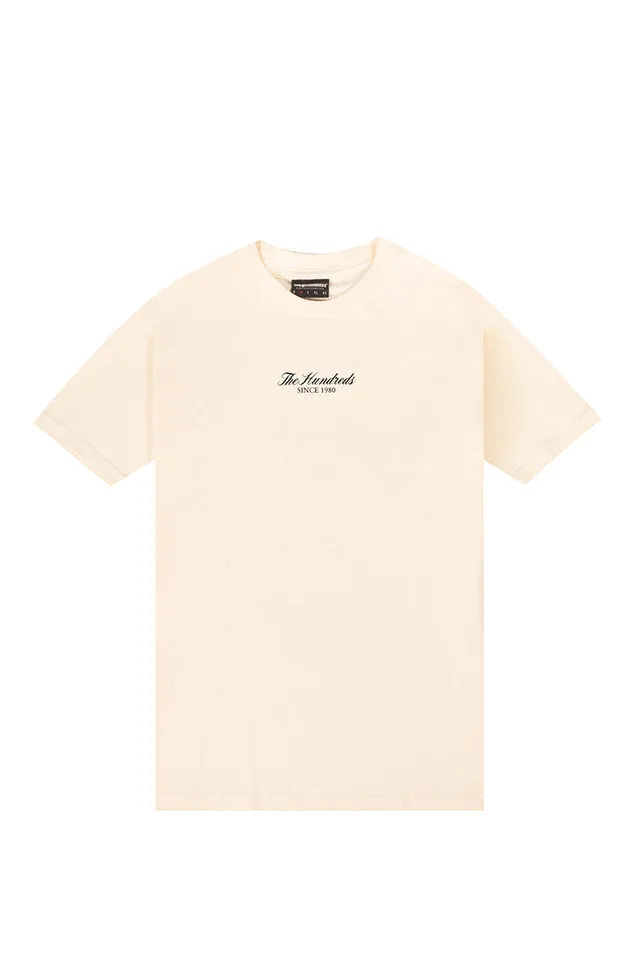 The Hundreds Graphic Tees Rich Logo T-Shirt Off White Brustprint
