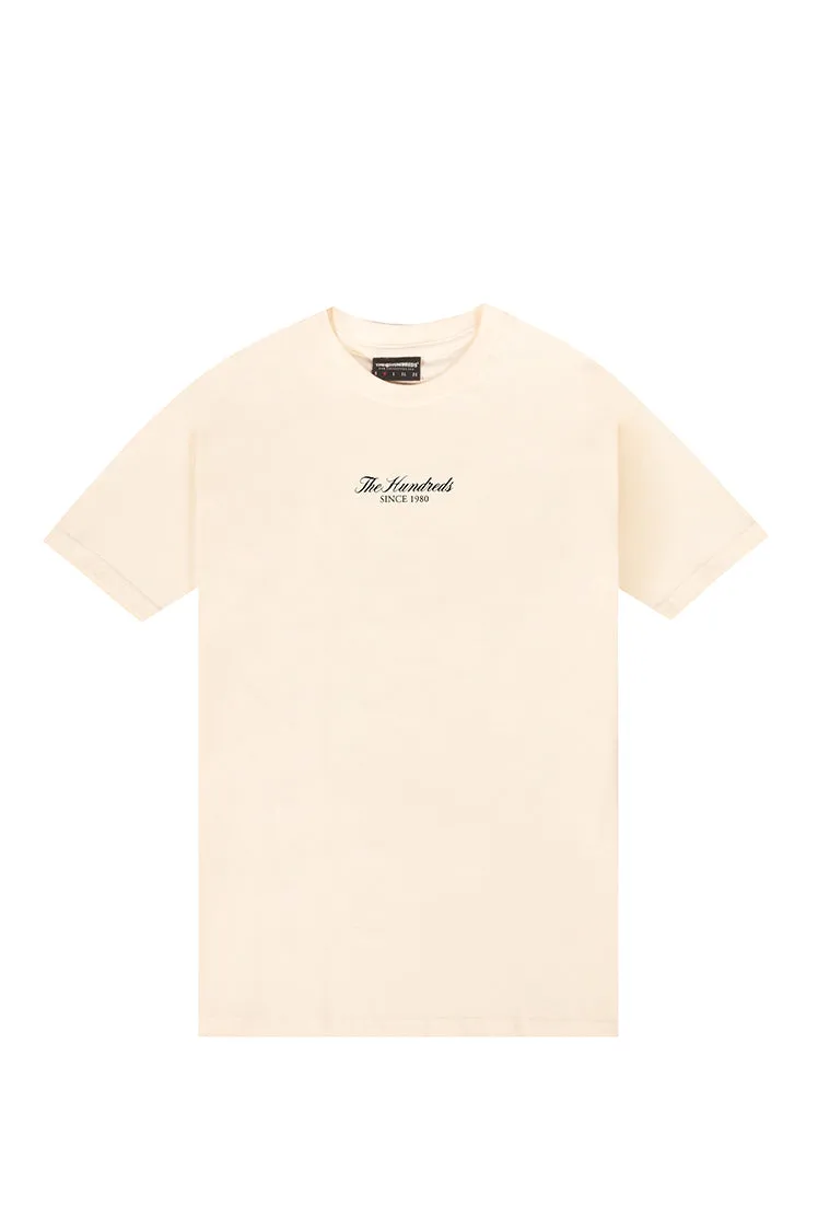The Hundreds Graphic Tees Rich Logo T-Shirt Off White Brustprint