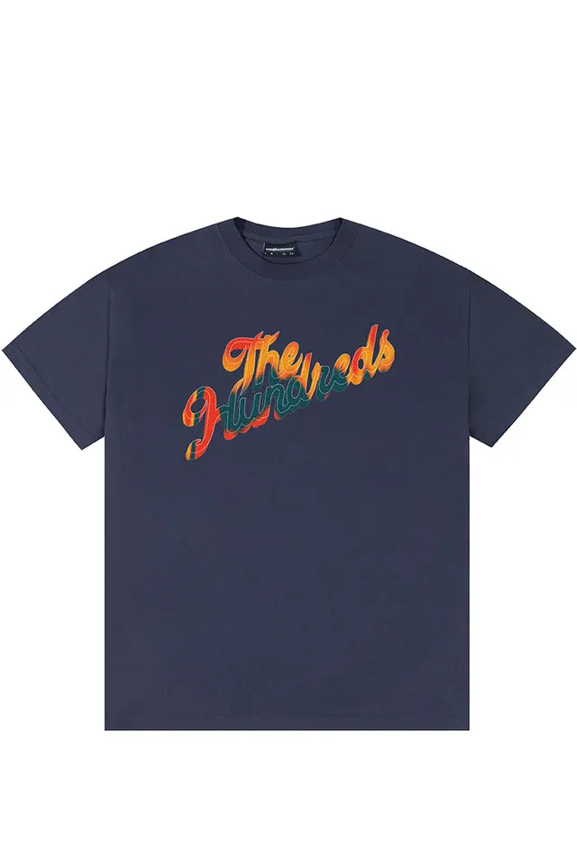 The Hundreds Tricolor Slant T-Shirt Navy Baumwolle