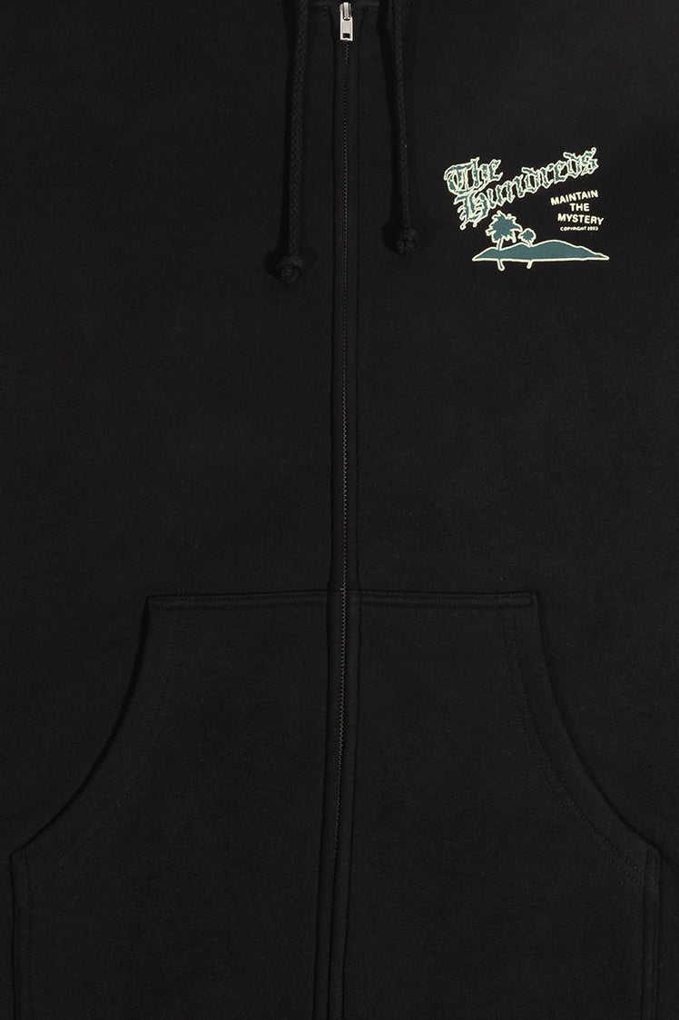 The Hundreds Skull Mountain Zip-Up Hoodie Schwarz Baumwollfleece