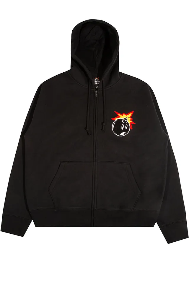 The Hundreds Adam Bomb OG Logo Chenille Ziphood Hoodie Schwarz