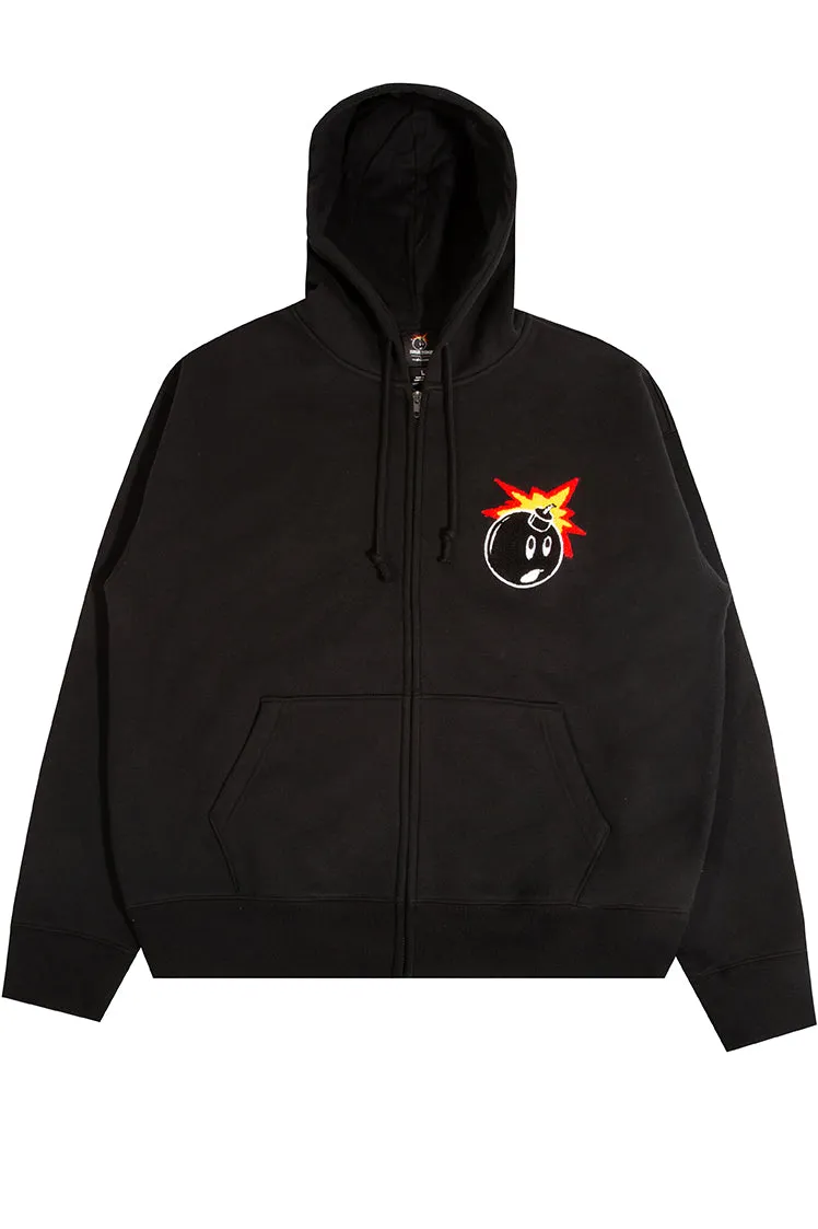 The Hundreds Adam Bomb OG Logo Chenille Ziphood Hoodie Schwarz
