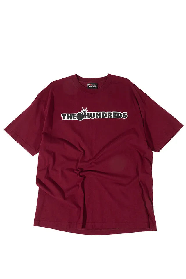 The Hundreds Bar Logo T-Shirt bordeaux XL Baumwolle