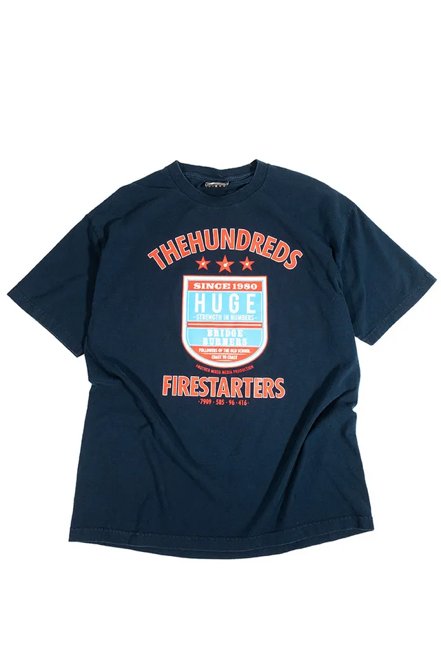 The Hundreds Firestarters T-Shirt Navy XL Vintage Crest
