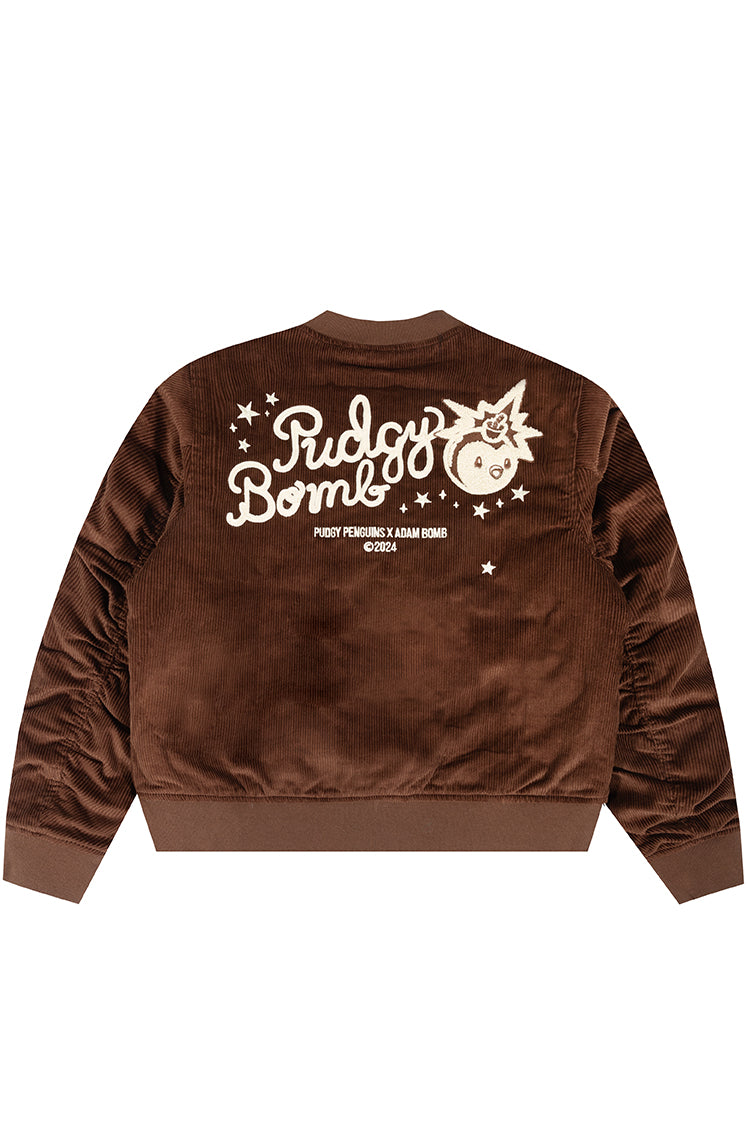 The Hundreds Pudgy Bomber Jacket Bomberjacke Braun Cord
