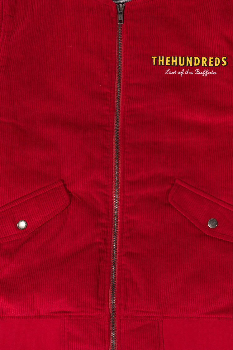 The Hundreds Buffalo Bomberjacke Rot Cord Stickerei
