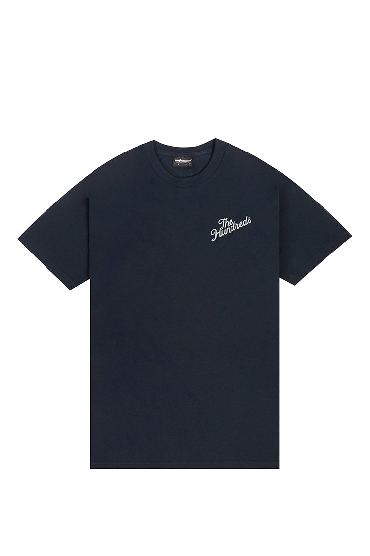 The Hundreds Slant Crest T-Shirt Navy Bedruckt S-XXL