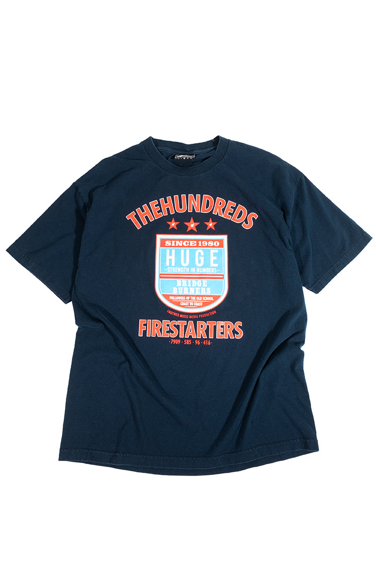 The Hundreds Firestarters T-Shirt Navy XL Vintage Crest
