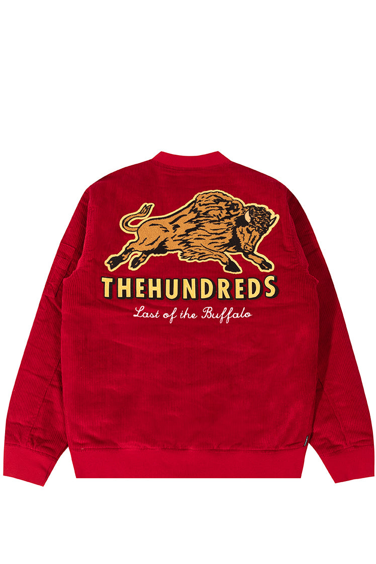 The Hundreds Buffalo Bomberjacke Rot Cord Stickerei