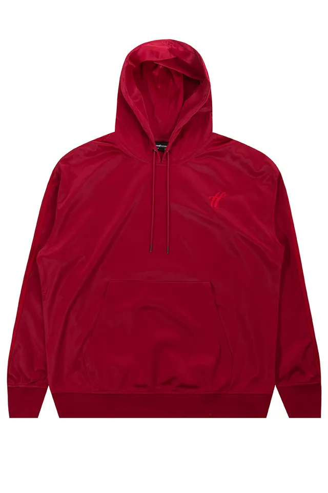 The Hundreds Script Track Hoodie Burgundy Kapuzenpullover M