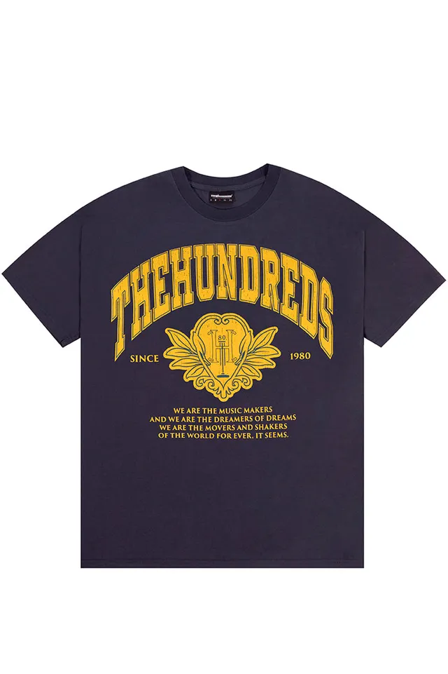 The Hundreds Alumnus T-Shirt Navy Oversized Baumwolle