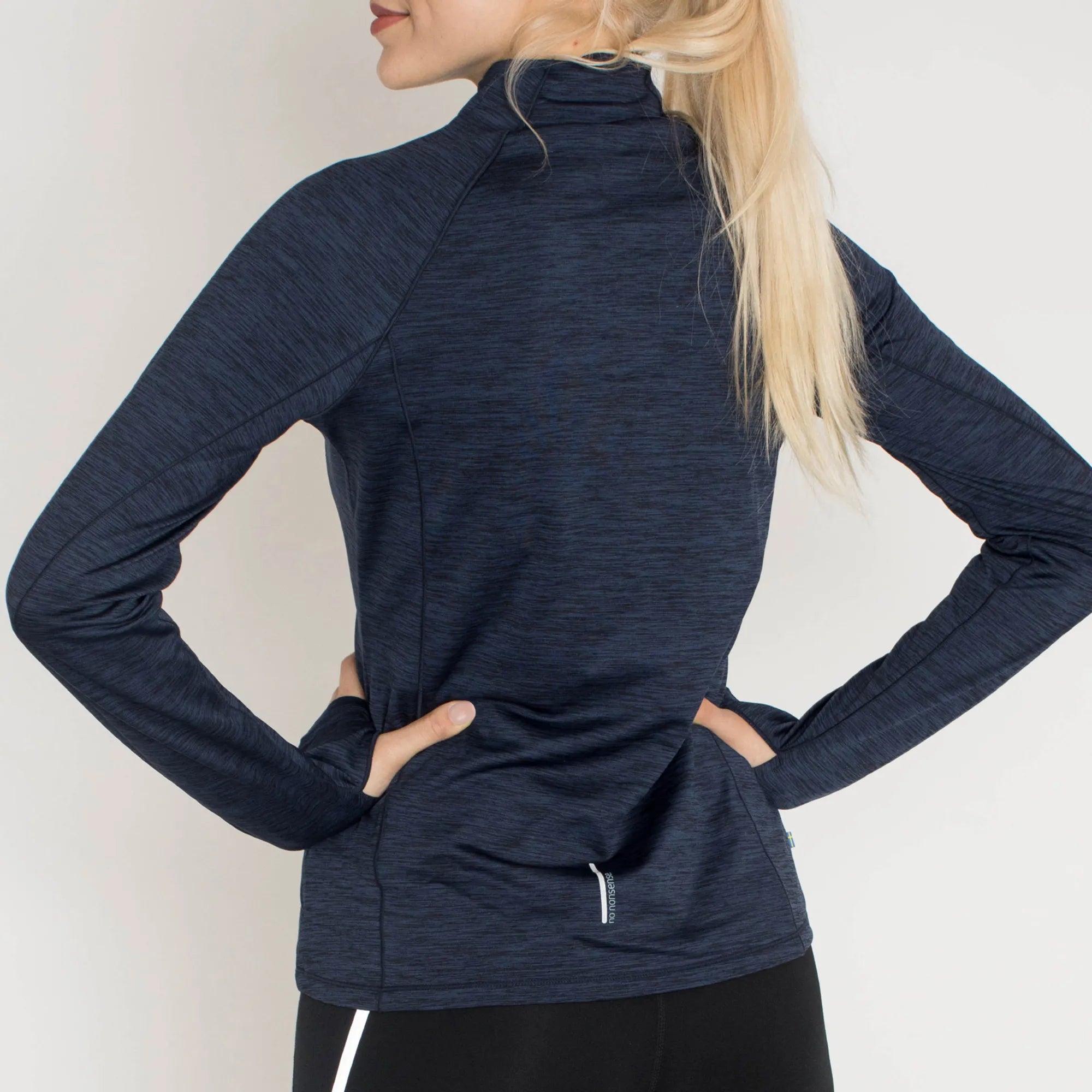 Salming Norrviken Halfzip Laufshirt Damen M schwarz