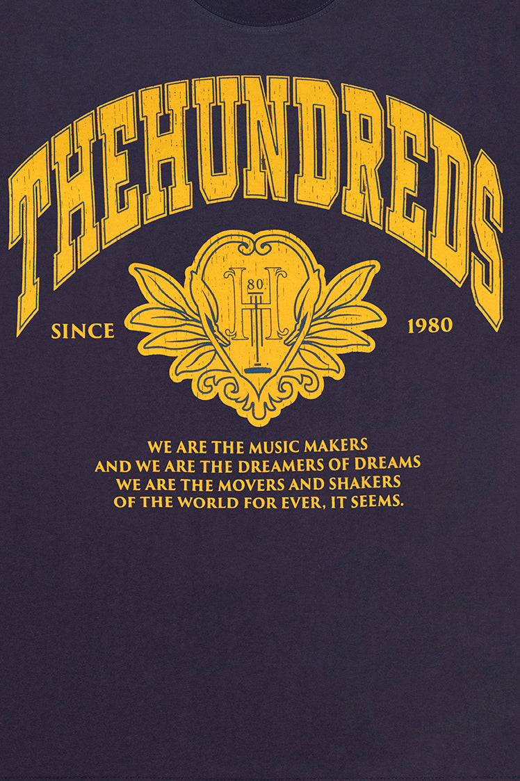 The Hundreds Alumnus T-Shirt Navy Oversized Baumwolle
