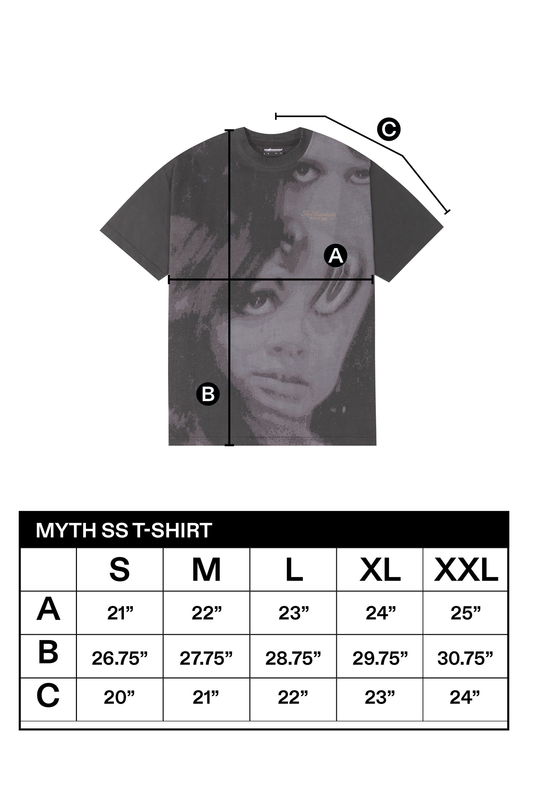The Hundreds Graphic Tees Myth T-Shirt Schwarz Boxy Baumwolle