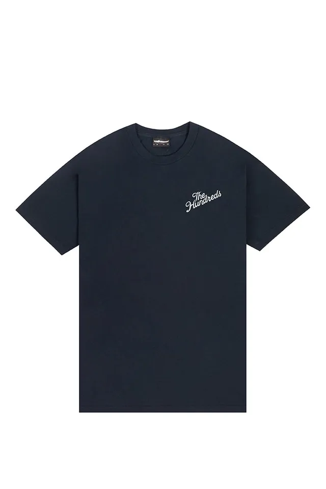 The Hundreds Slant Crest T-Shirt Navy Bedruckt S-XXL