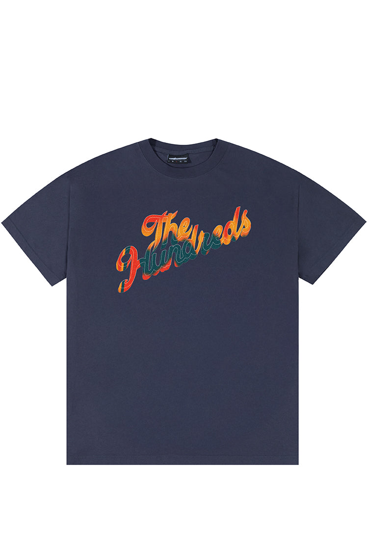 The Hundreds Tricolor Slant T-Shirt Navy Baumwolle