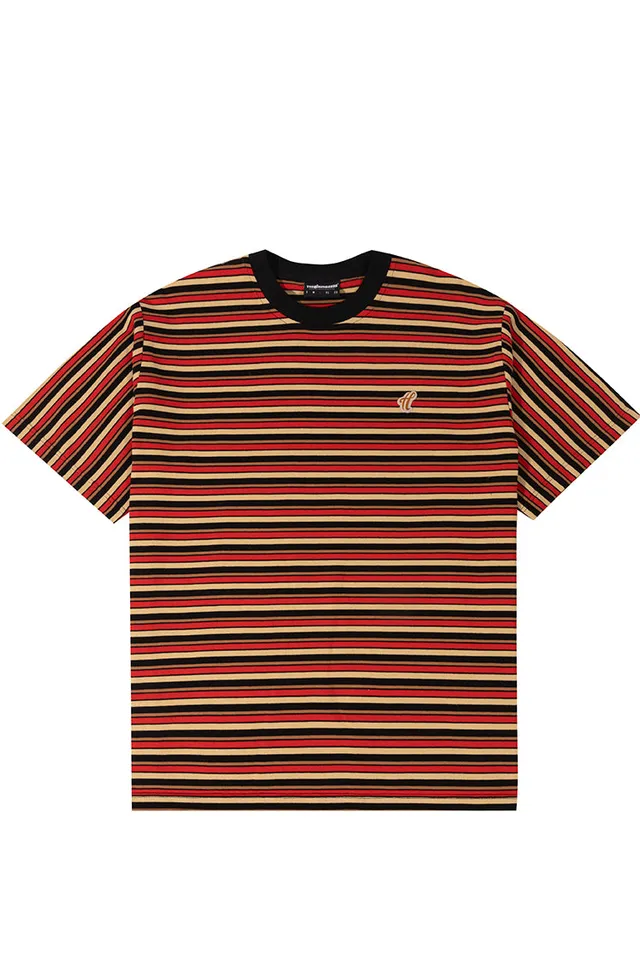 The Hundreds Graphic Tees Stride SS T-Shirt Rot Blau Gestreift