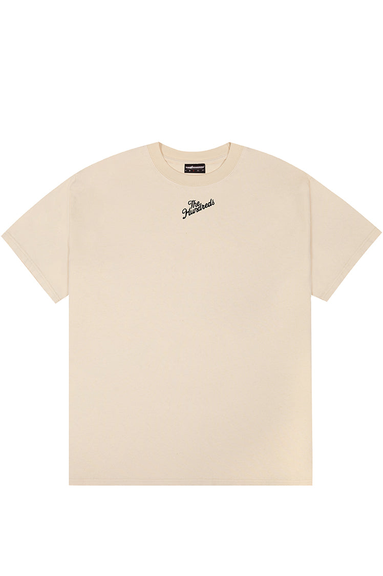 The Hundreds Graphic Tees Slant Collar T-Shirt Off White Baumwolle