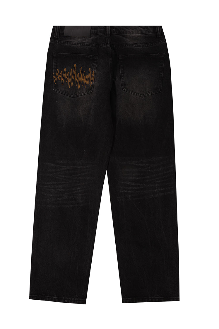 The Hundreds Flores Denim Baggy Jeans Washed Black 32