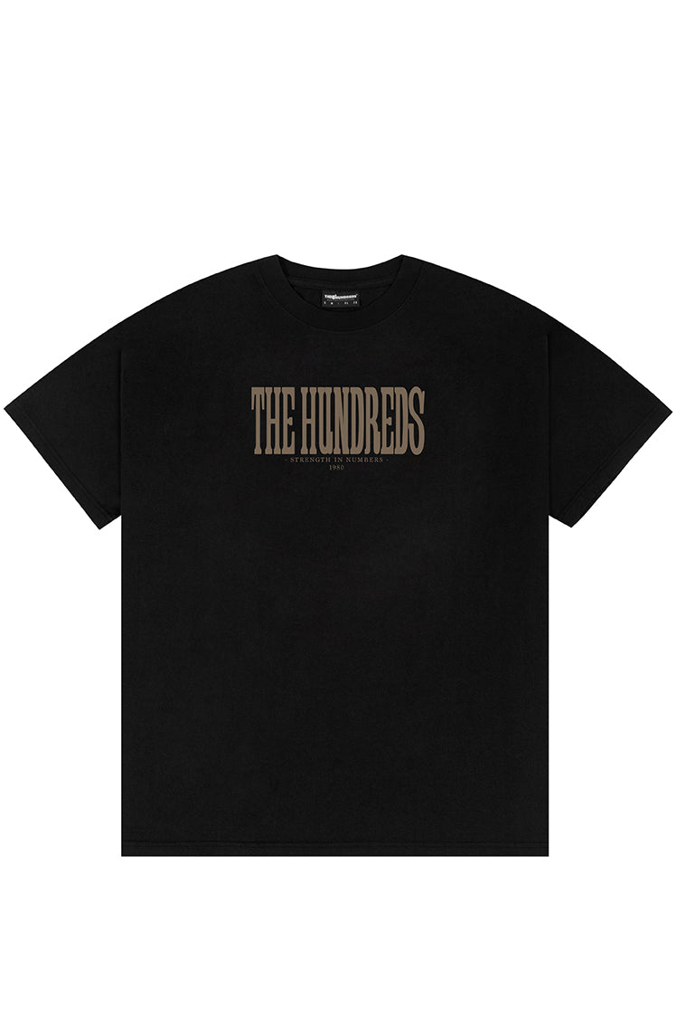 The Hundreds Attack Tall Serif T-Shirt Creme Print Baumwolle