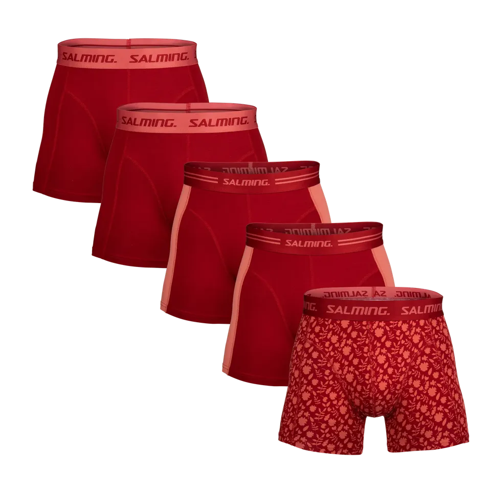 Salming 5-Pack Bamboo Boxer Boxershorts XS Rot