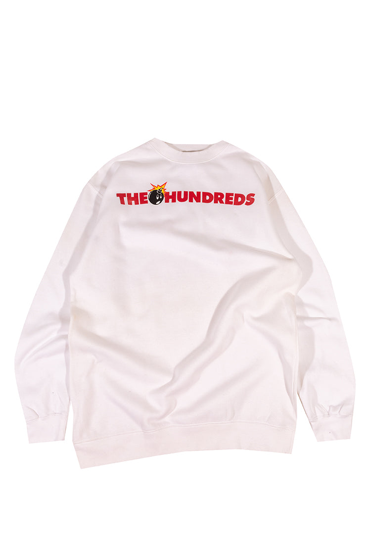 The Hundreds Adam Bomb Bar Logo Crewneck Sweatshirt Weiß M
