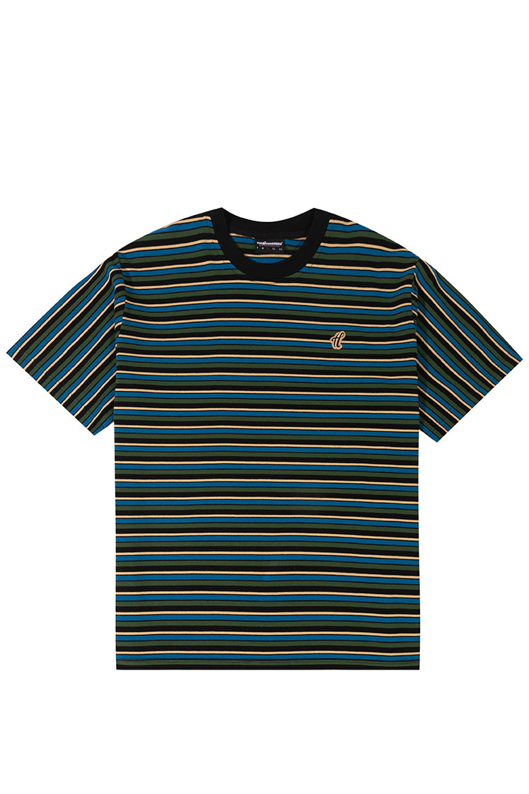 The Hundreds Graphic Tees Stride SS T-Shirt Rot Blau Gestreift