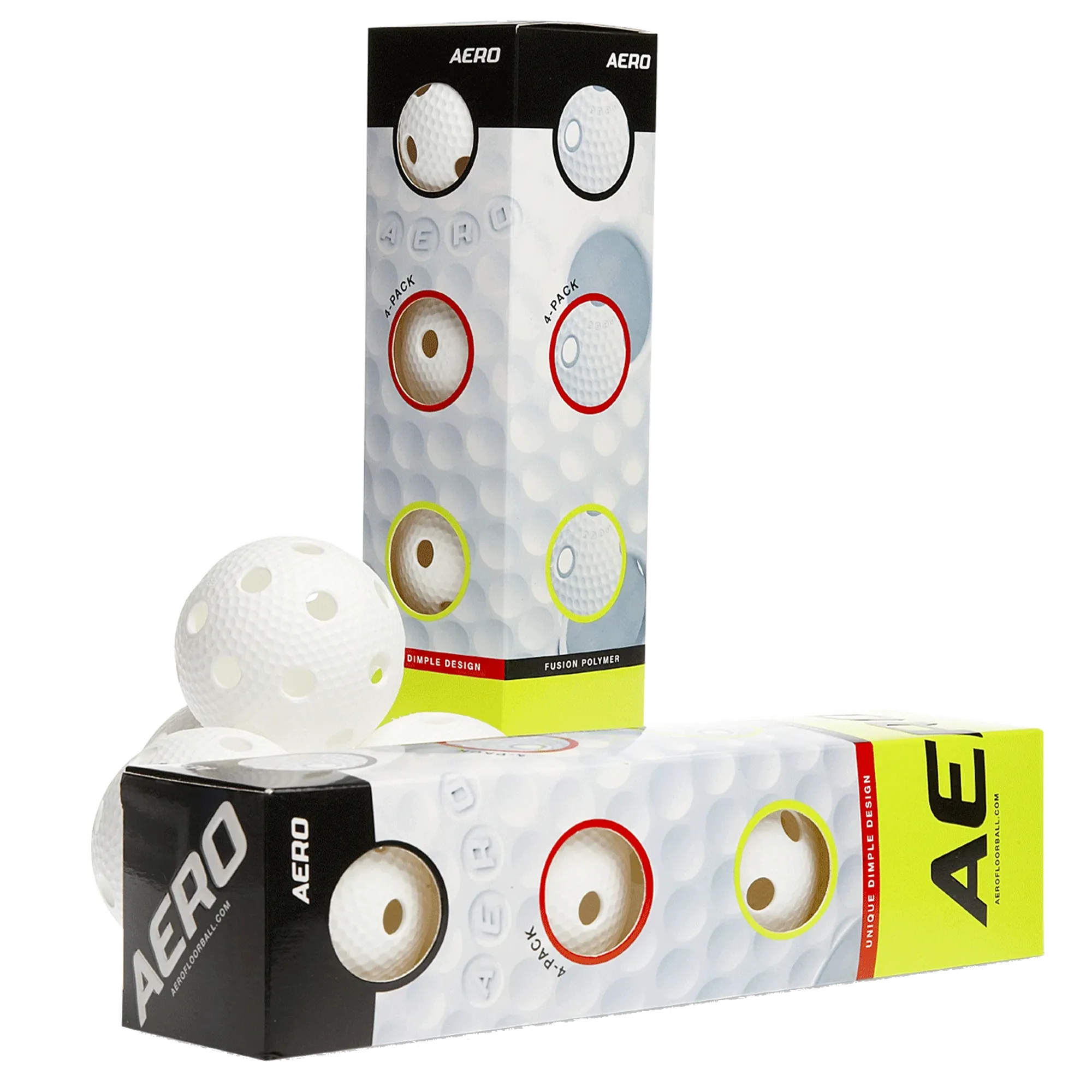 Salming Aero Floorball 4-Pack Weiß Lochball Training